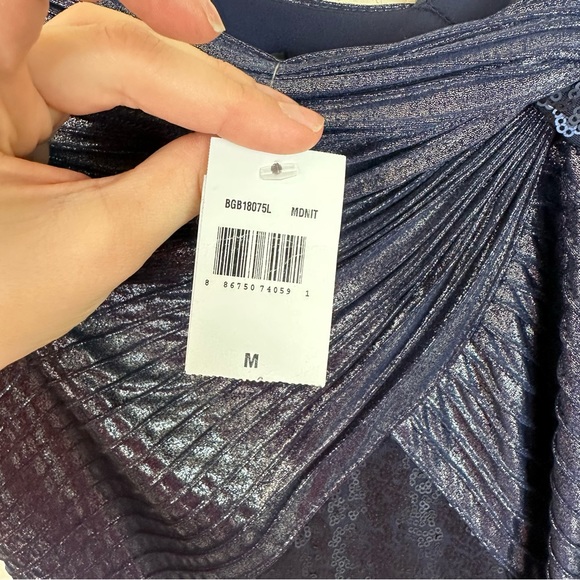 Tadashi Navy Midnight Gown Maxi Dress Size Medium - Picture 7 of 10